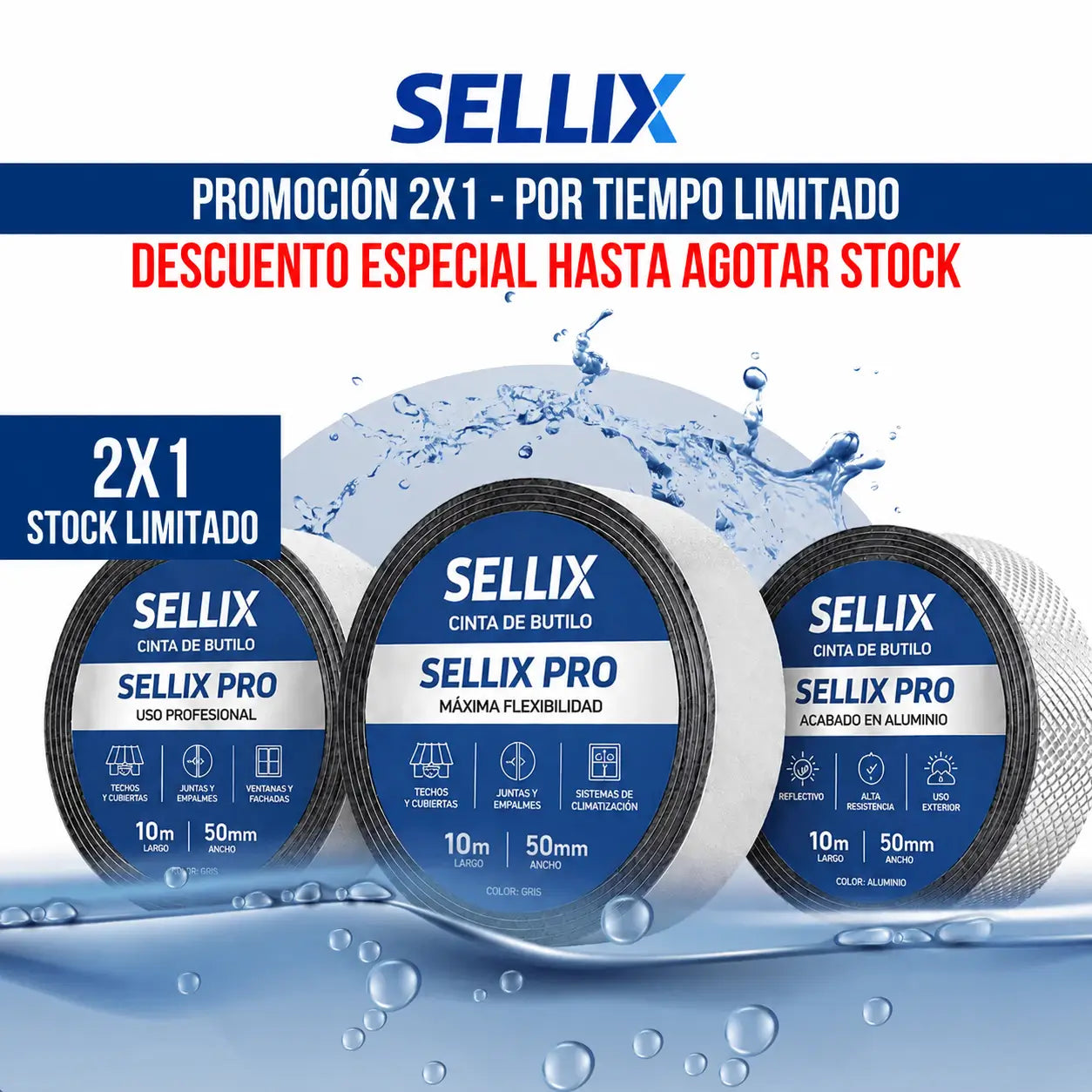 2X1 CINTA DE BUTILO SELLADORA | SELLIX™